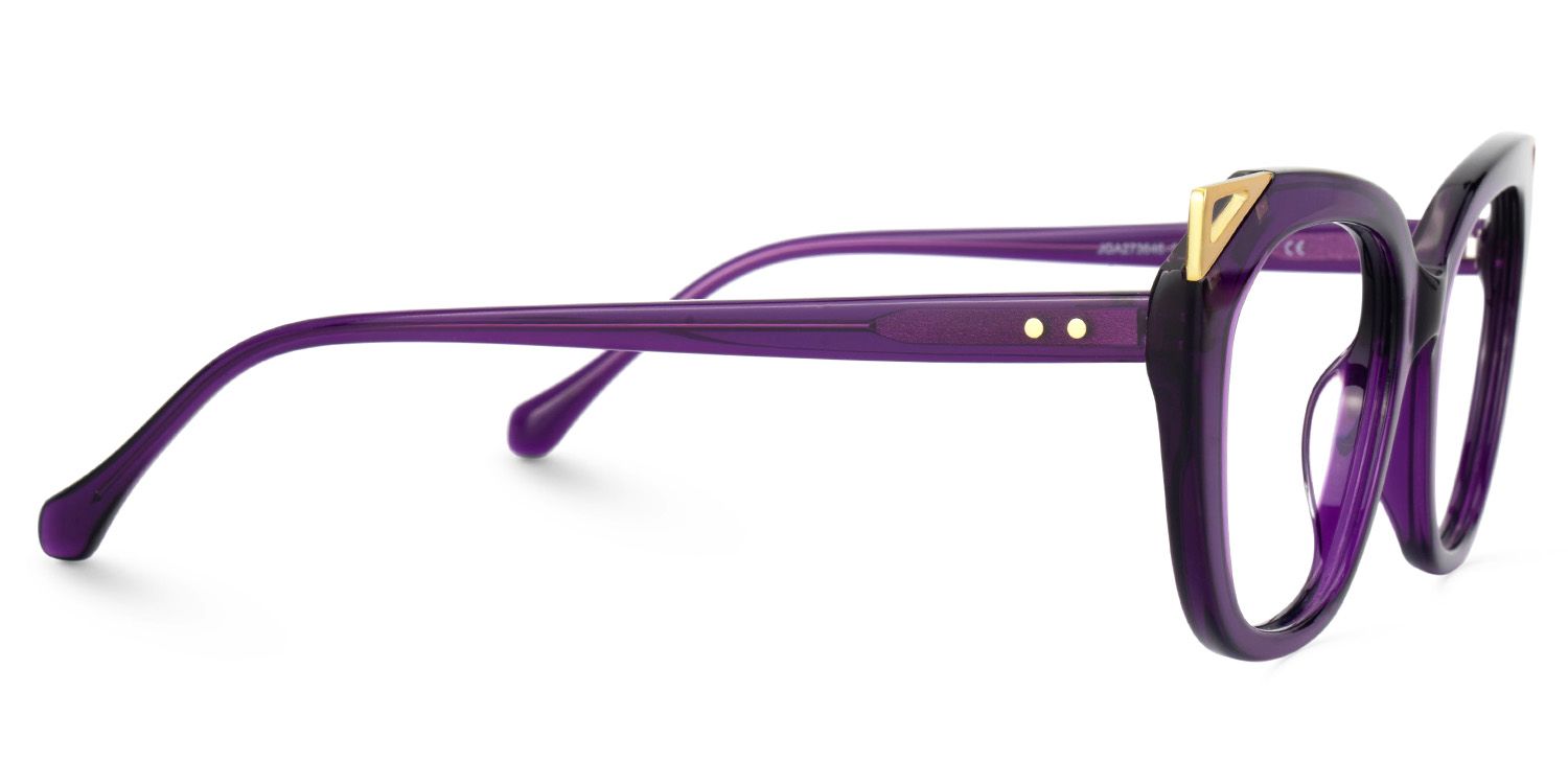 Hellena Cateye Clear Purple Glasses Frames for Ladies | ZEELOOL UK2