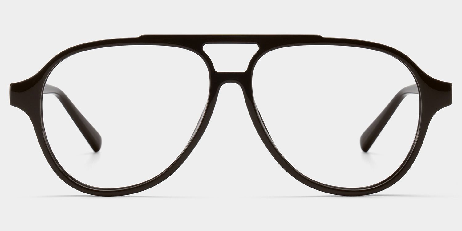 Drew Dark Brown Aviator Glasses for the Female | ZEELOOL0