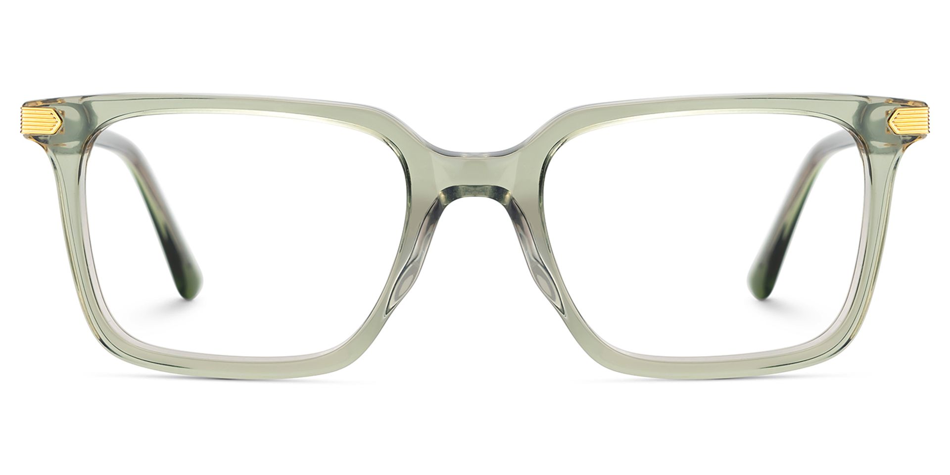 Thin Rectangle Glasses Frames in Green Color0