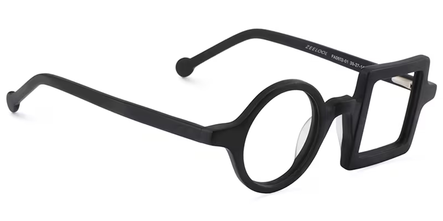 Paola Asymmetric Black Glasses2