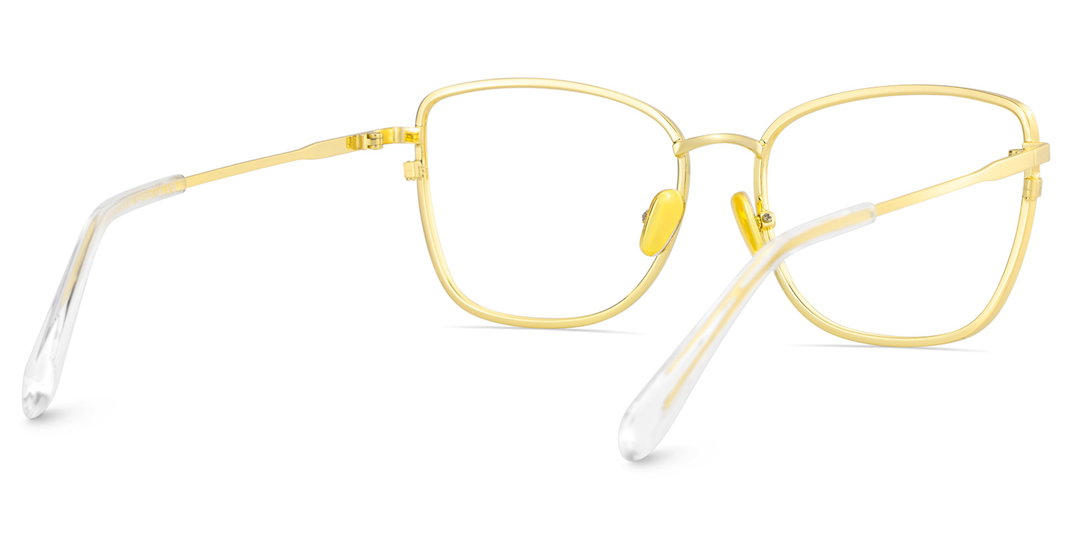 Ronan Eyeglasses in Rectangle Gold Frame | Zeelool4