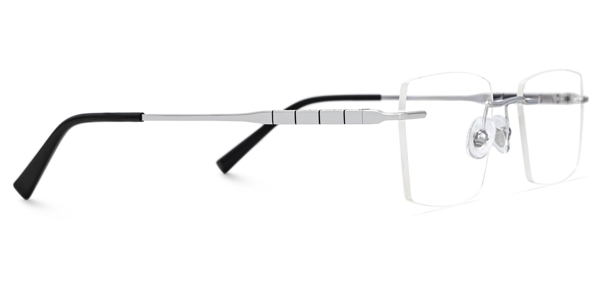 Dinny Rectangle Silver Frame Glasses | ZEELOOL UK2