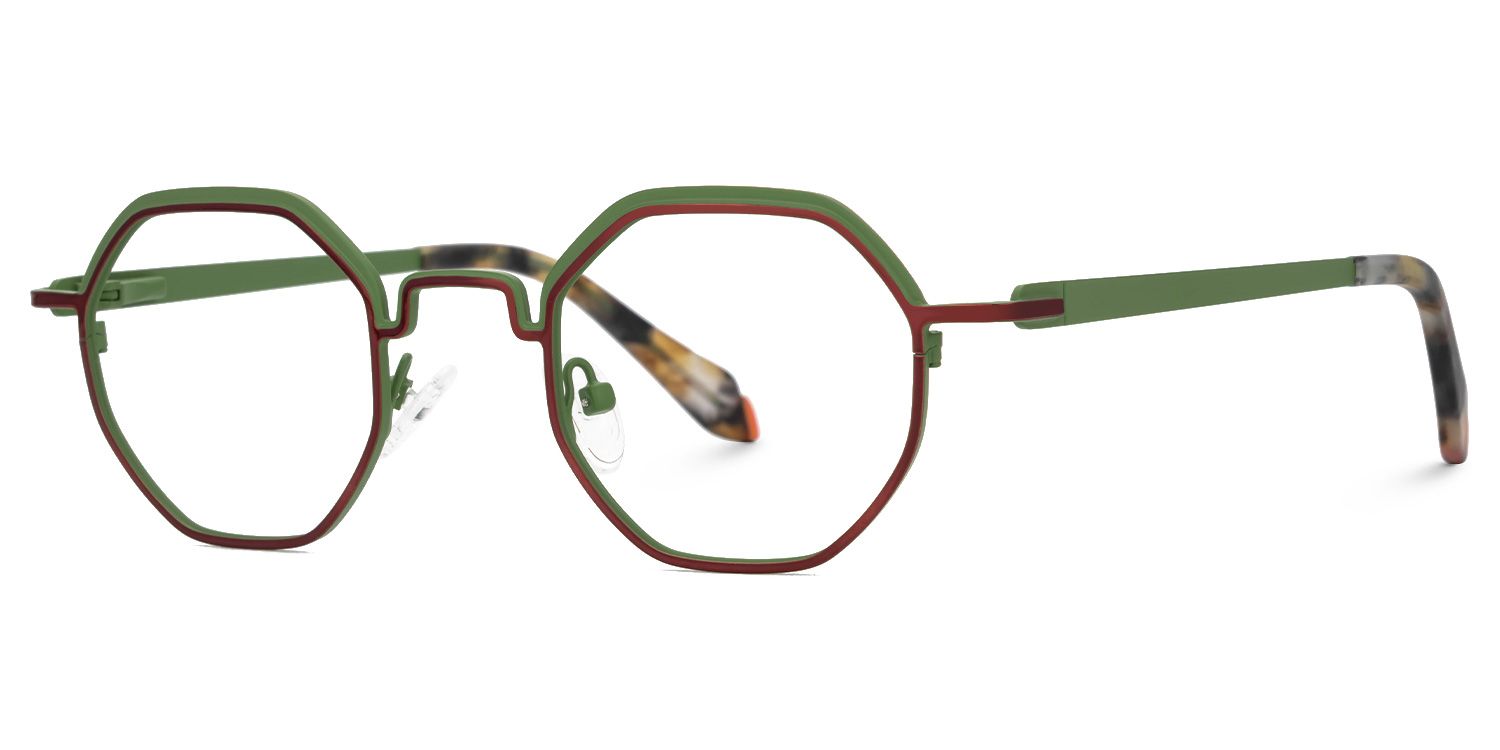 Jovette Green Eyeglasses with Geometric Shape | ZEELOOL UK1