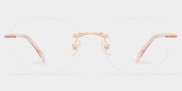 Jennifer Pink Gold Round Glasses0