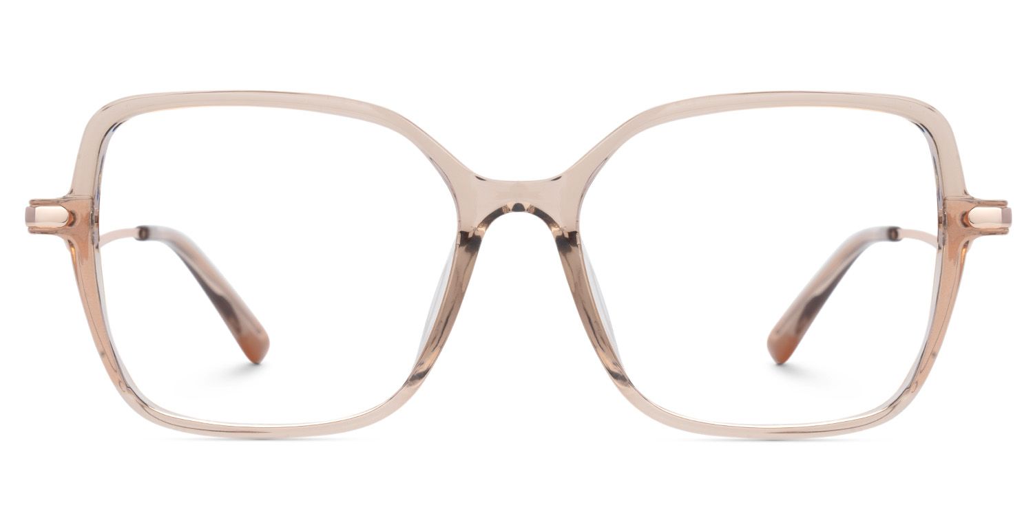 Rendon Beige Square Prescription Glasses | ZEELOOL UK0