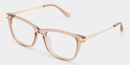 Selena Rectangle Beige Glasses2