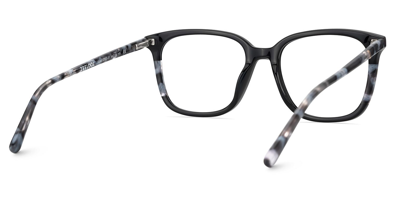 Finnley Acetate Black Frame Glasses with Square Shape | ZEELOOL UK5