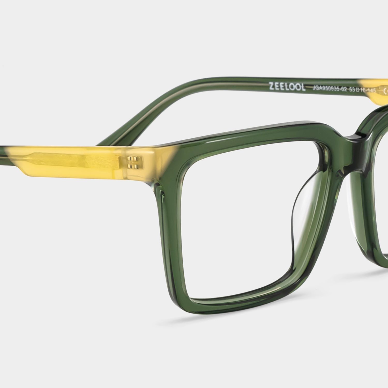 Rectangle Green Eyeglasses- Troy Acetate Frame Glasses4