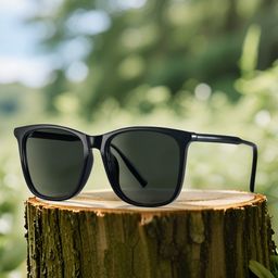 Malika Square Black Polarized Sunglasses0