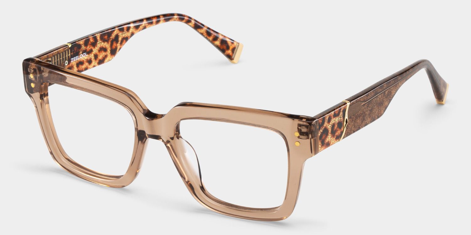 Caius Beige Frame Glasses with Square Frame Online | ZEELOOL2