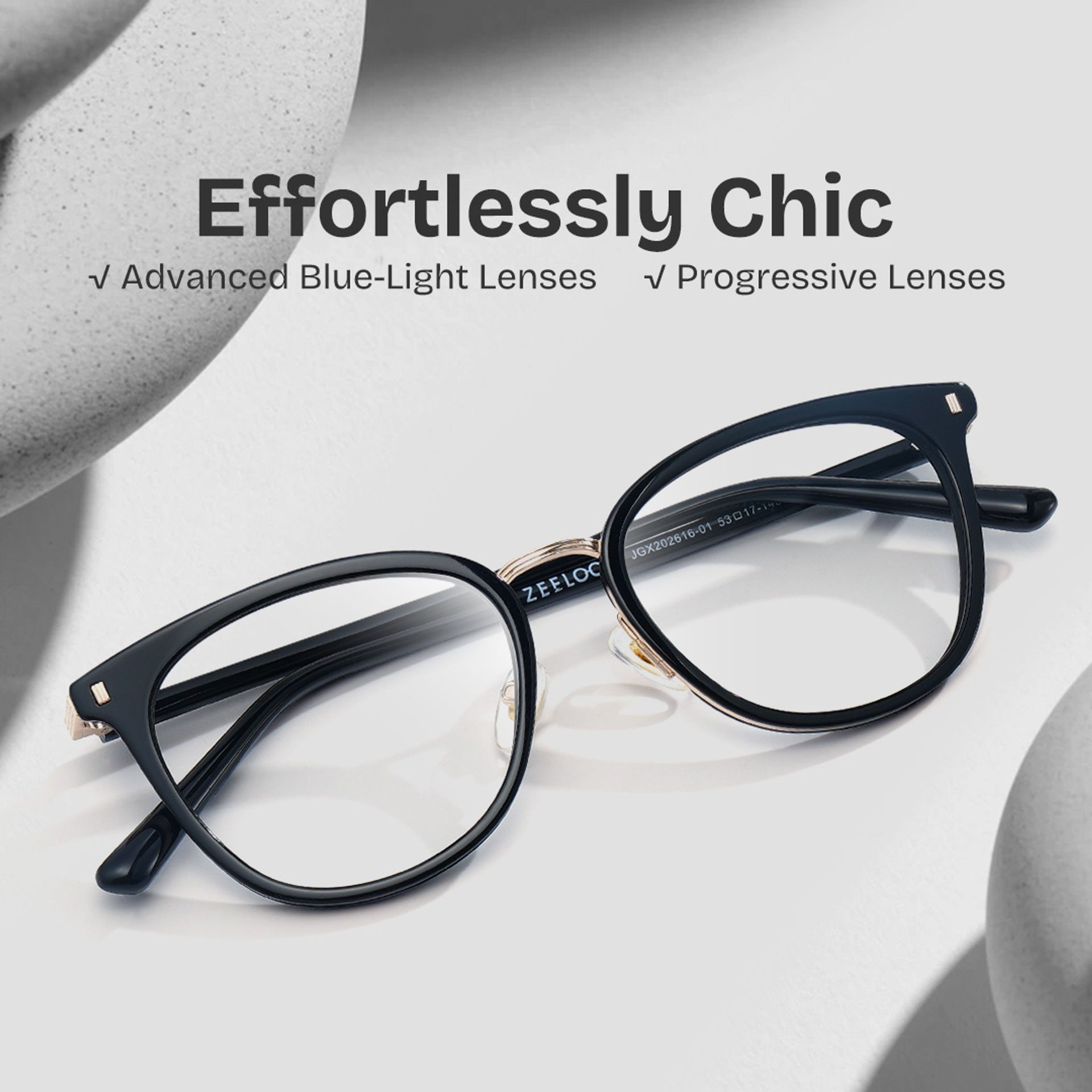 Caden Eyeglasses in Round Black Frame | ZEELOOL UK0