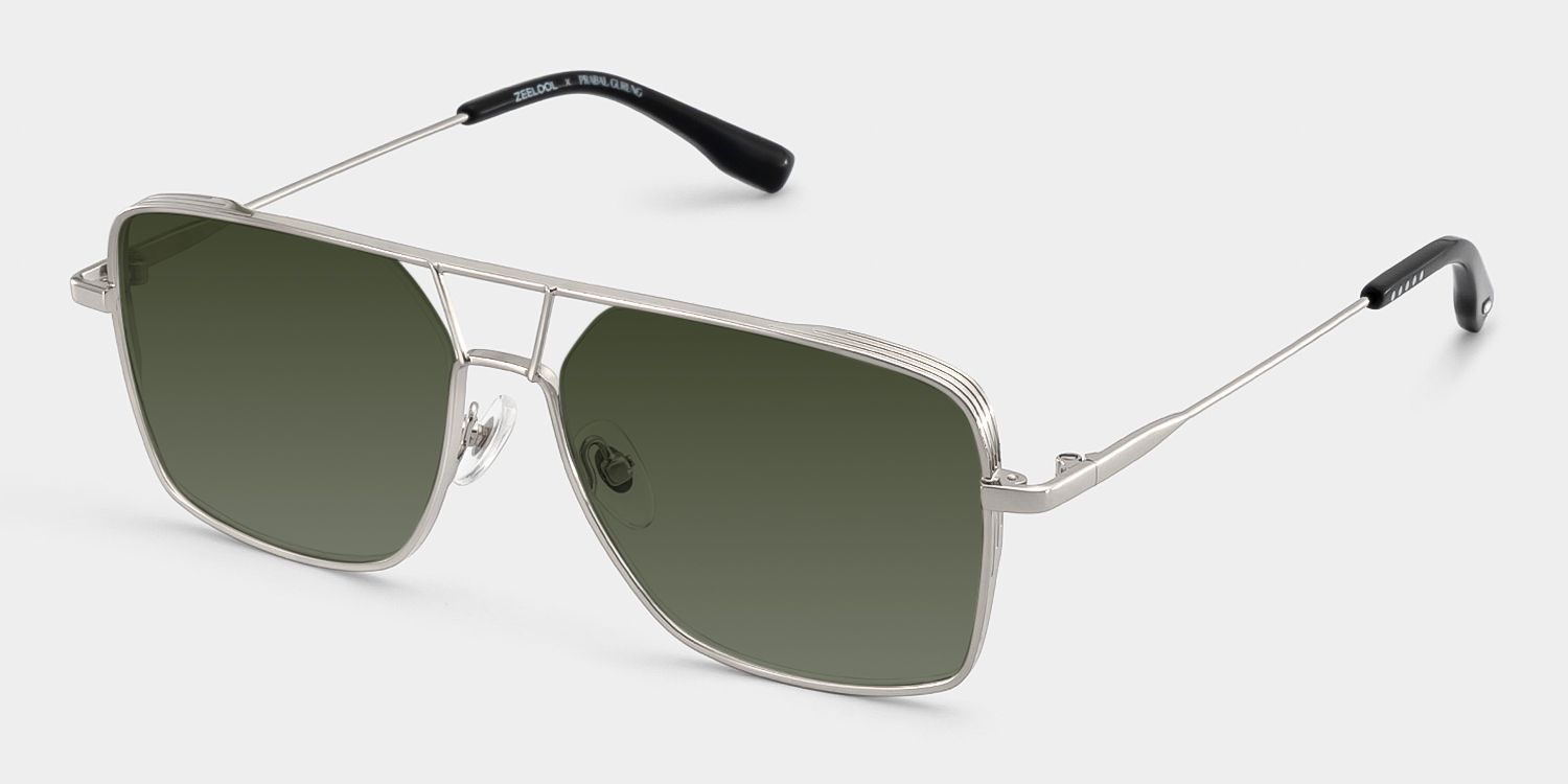Debbie Aviator Silver Semi Rim Sunglasses | ZEELOOL UK3