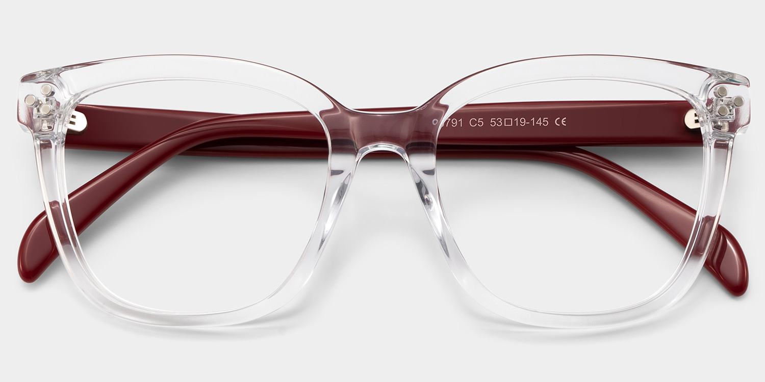 Scarlett Crystal Red Frame Glasses with Square Frame Online | ZEELOOL UK1
