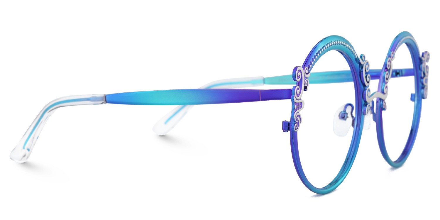 Nelida Round Blue Glasses5