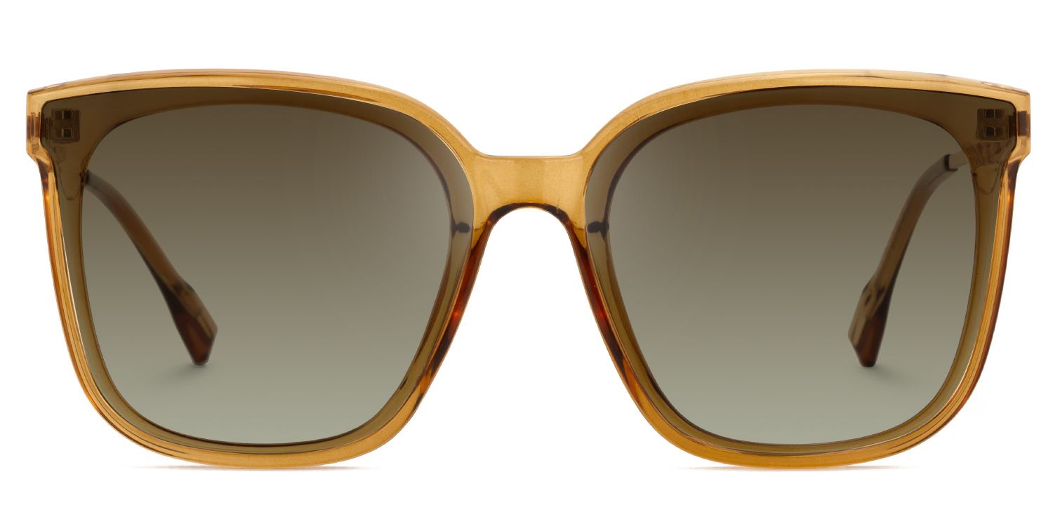 Tammie - Square Brown Frame Sunglasses0