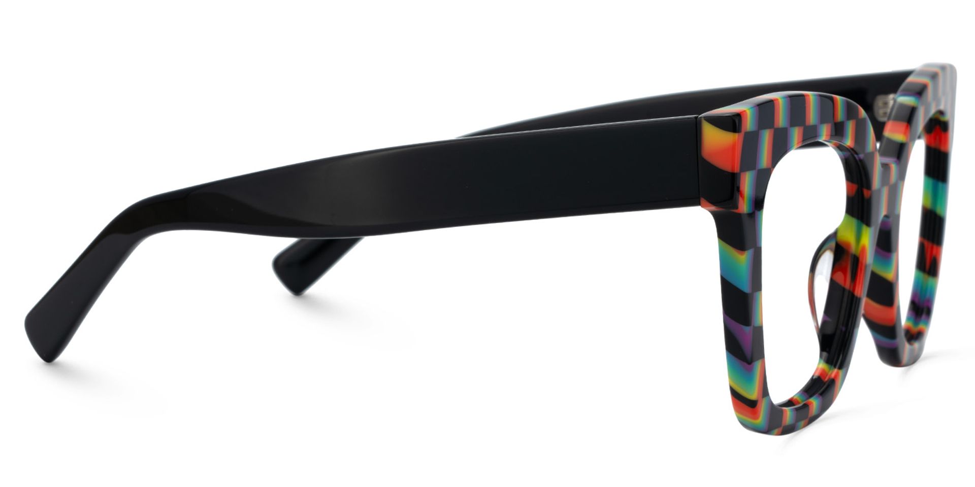 Malcolm Large Square Nerdy Glasses with Pure Black Arms3