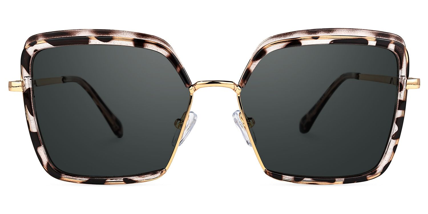 Cordaro Square Clear Tortoise Shell Sunglasses with Nose Pads0