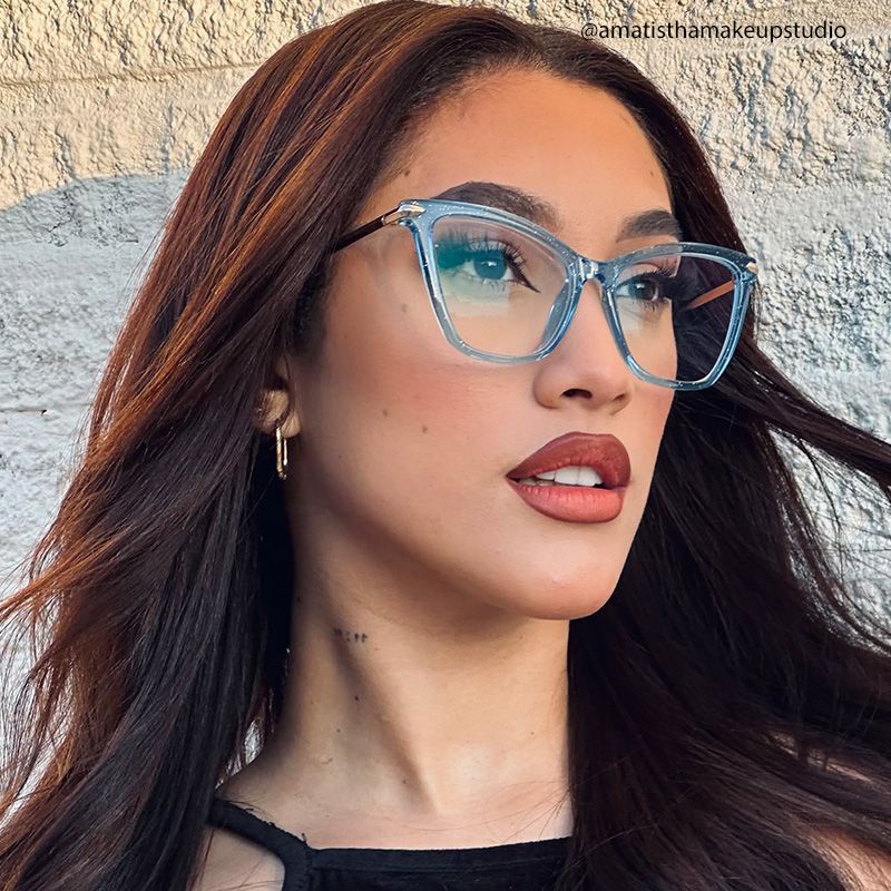 Hilary Butterfly Blue Glasses | Zeelool Glasses7