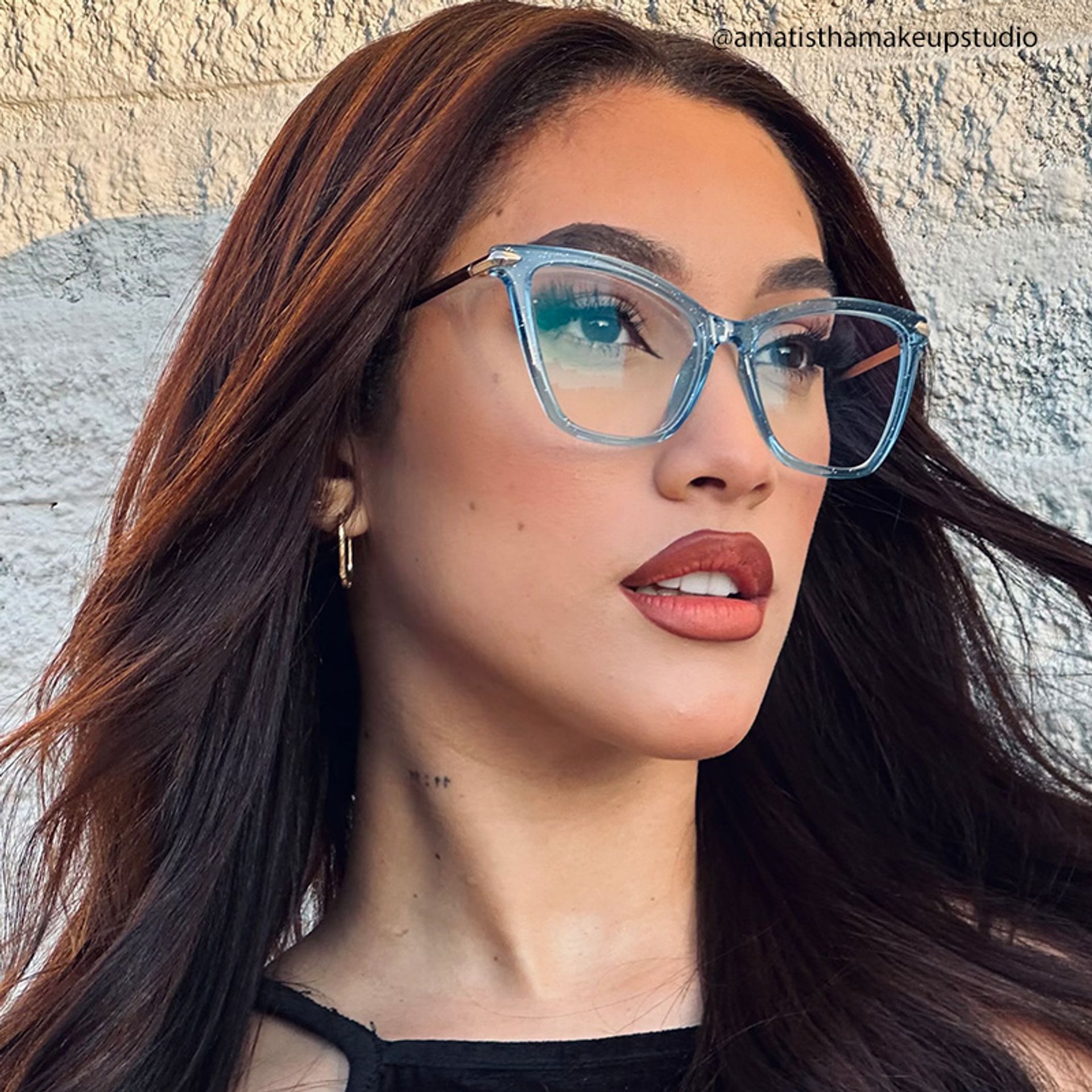 Hilary Butterfly Blue Glasses | Zeelool Glasses7