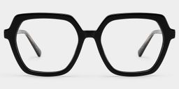 Devon Black Geometric Glasses0