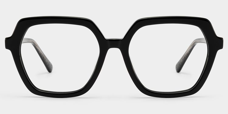 Devon Geometric Black Glasses