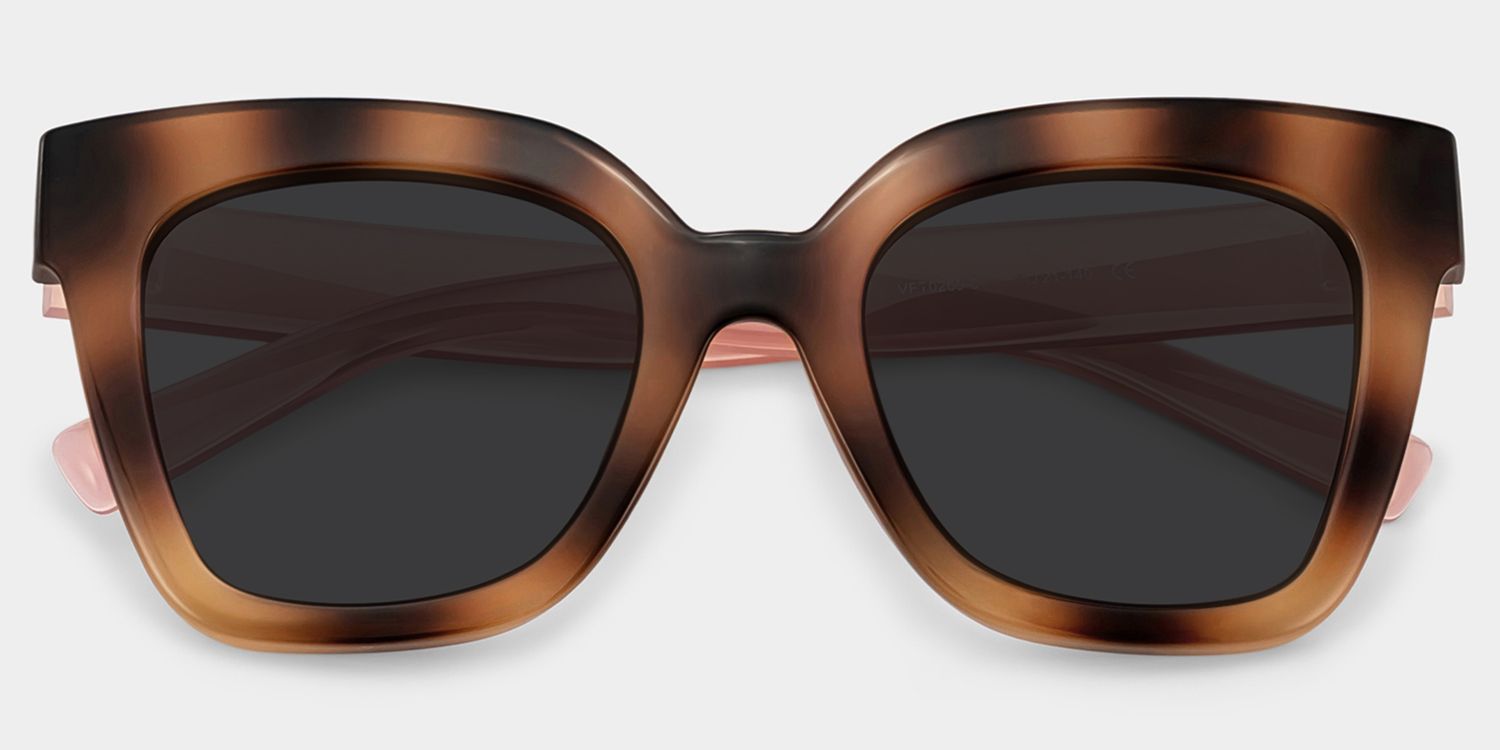 Malcolm Square Sunglasses with Tr90 Burnt-Umber Frames | ZEELOOL CA2