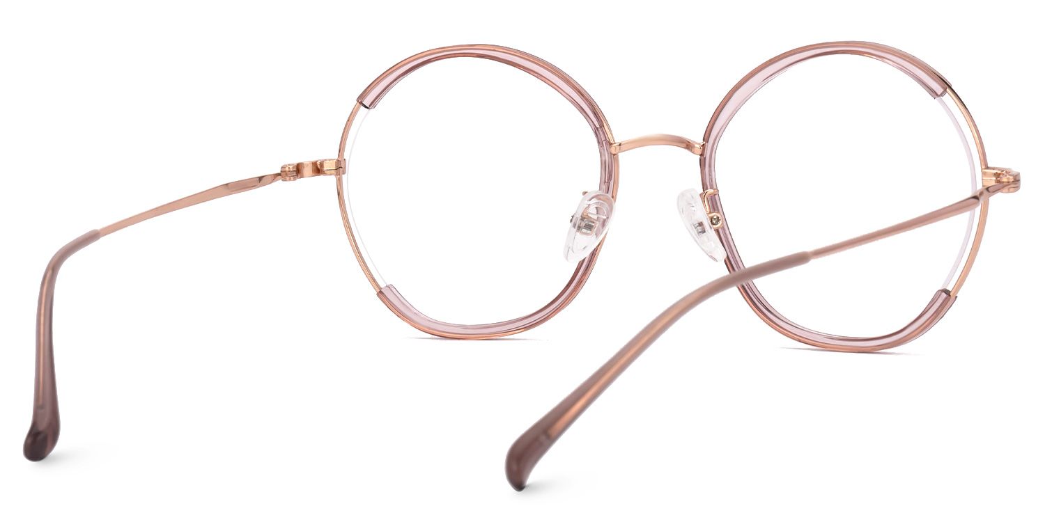 Pink Kiley Round Frame Eyeglasses | ZEELOOL UK3