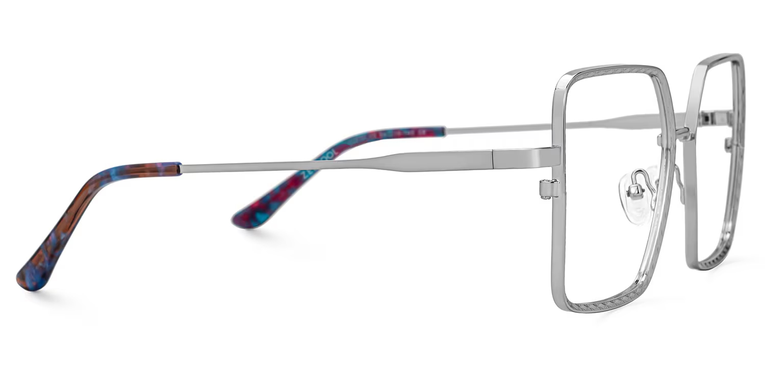 Toure Square Silver Diamond Cut Glasses2