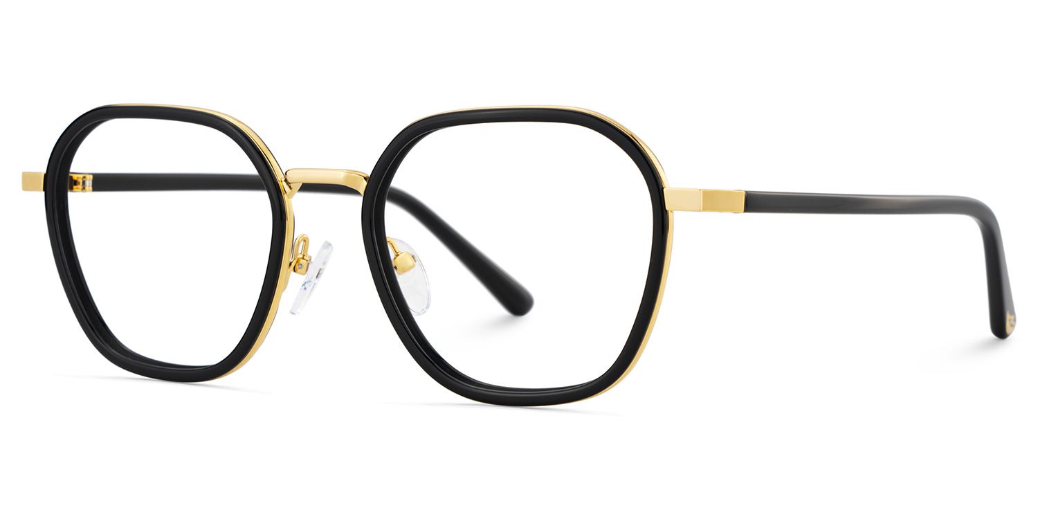 Mitchell Mixed Black Frame Glasses with Geometric Shape | ZEELOOL UK3