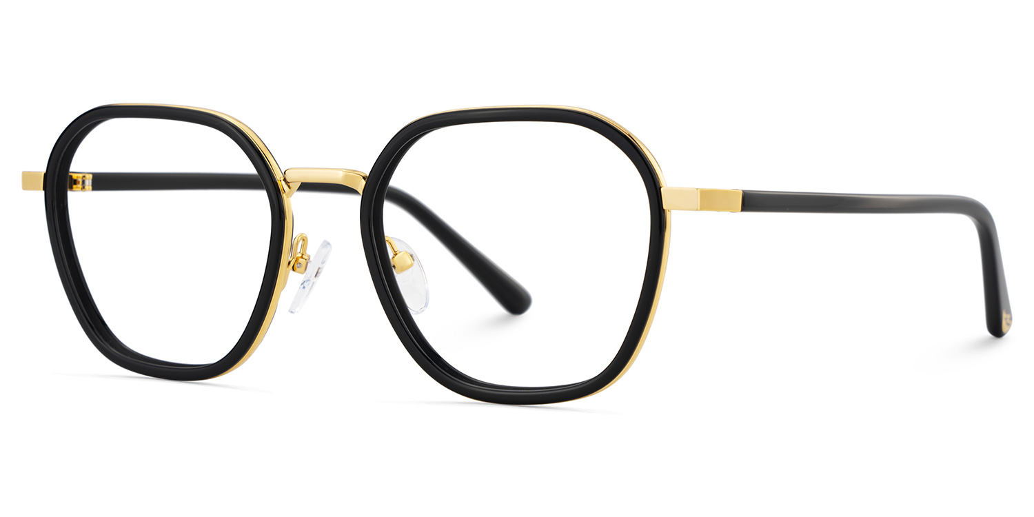 Mitchell Mixed Black Frame Glasses with Geometric Shape | ZEELOOL UK3