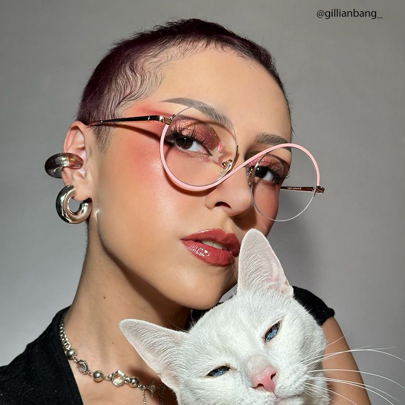 Flozif Round Pink Glasses deals -Zeelool Glasses4