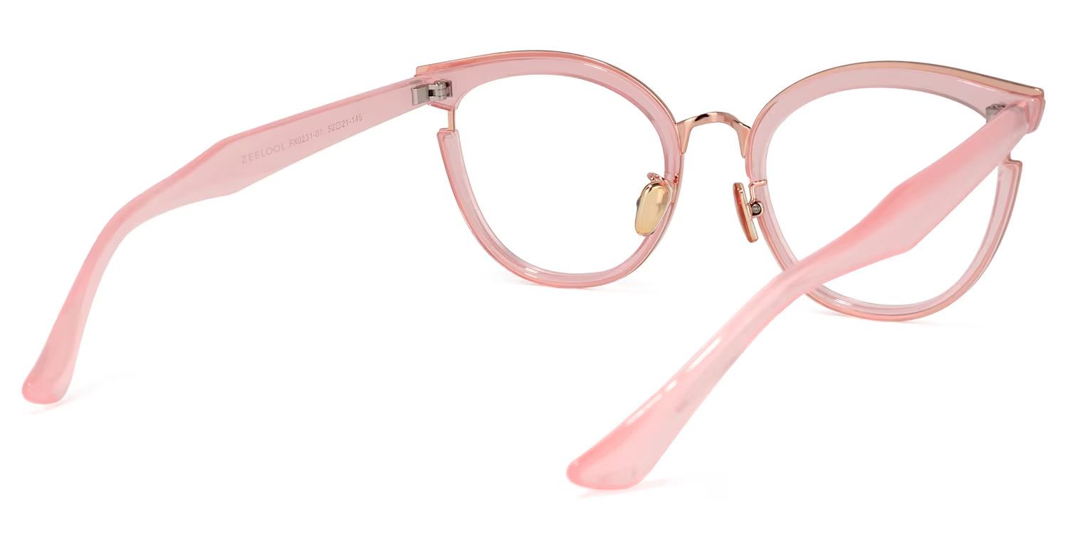 Eleanore Cat Eye Pink Frame Glasses | ZEELOOL UK4