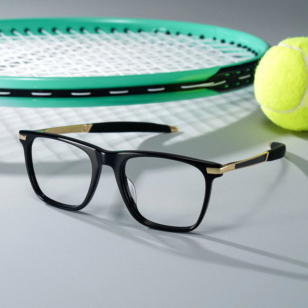 Stable Black Frame Glasses with Rectangle Frame Online | ZEELOOL UK1