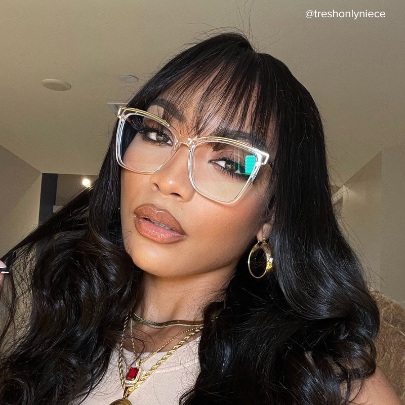 Krystle Square Crystal Frame Glasses | ZEELOOL UK9