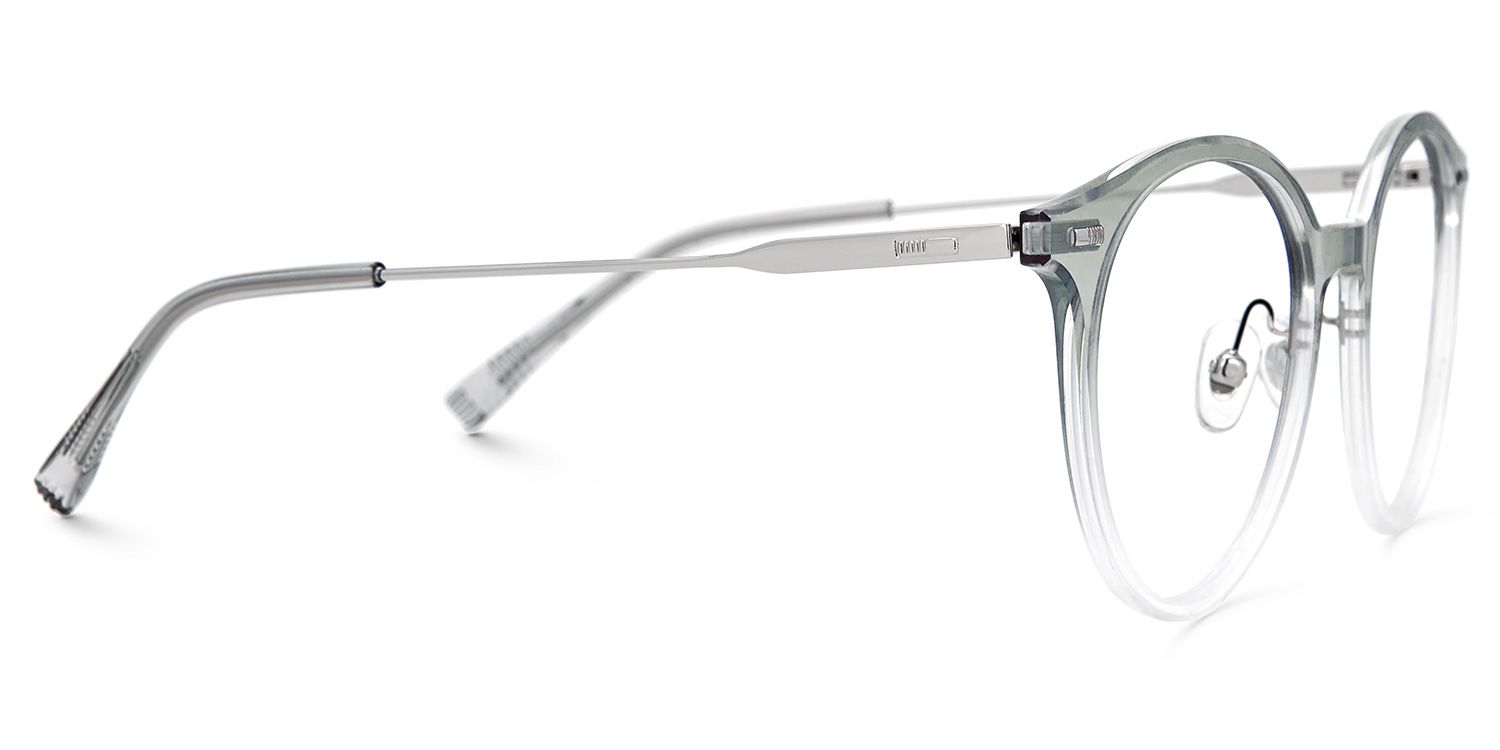 Gray Round Narelle Eyeglasses with Full-Frame | ZEELOOL UK2