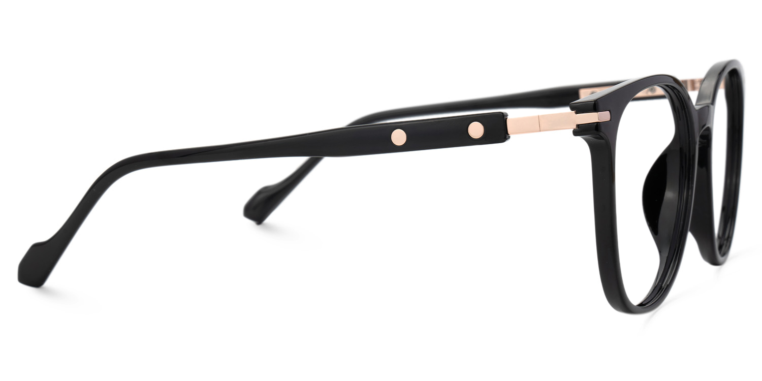 Women's Circle Glasses - Simoni  Vintage Frames Black Glasses on Sale2