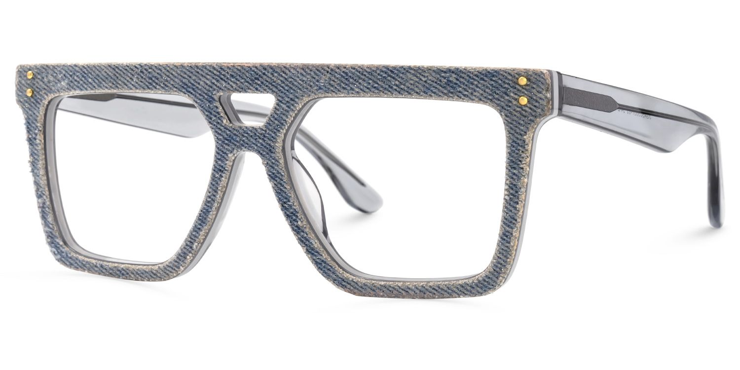 Rubin Blue Denim Eyeglasses | ZEELOOL UK1