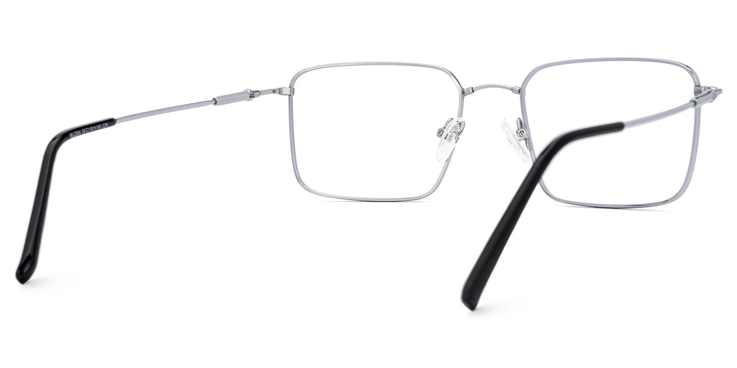 Stowe Thin Silver Glasses in Rectangle Design | ZEELOOL UK3