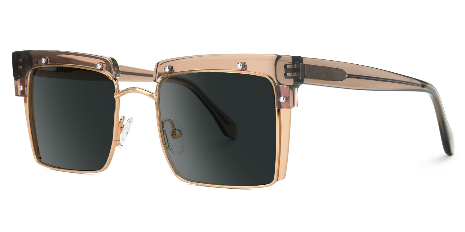 Designer Kiana Champagne Frame Sunglasses | ZEELOOL UK1