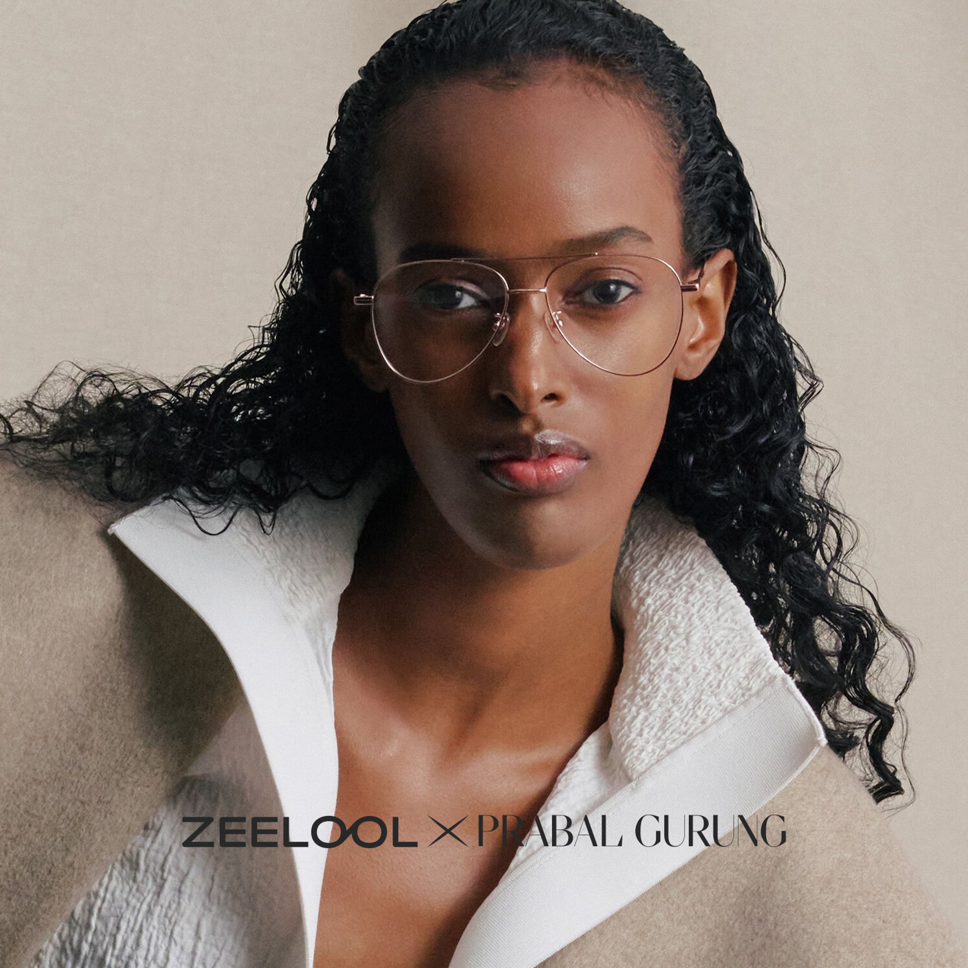 Cher Rose Gold Metal Aviator Glasses | ZEELOOL x Prabal Gurung0