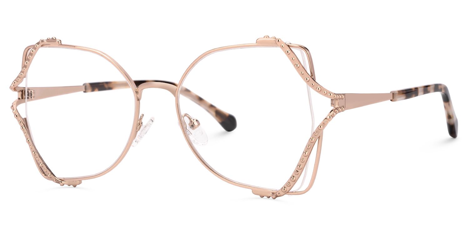 Mcconico Designer Eyeglasses in Butterfly Rose-Gold Frame1