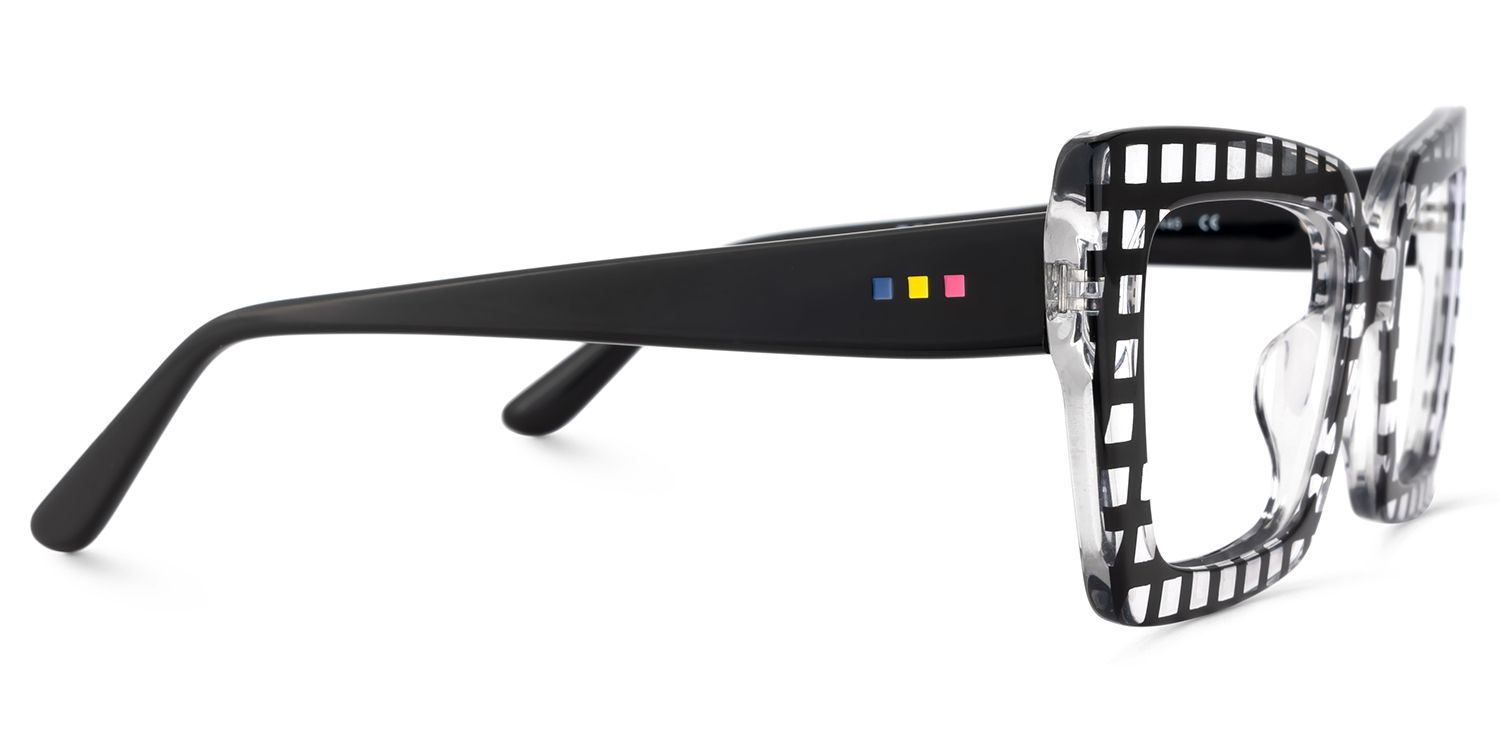 Tootie Eyeglasses in Butterfly Black Clear Checkered Frame | ZEELOOL UK4