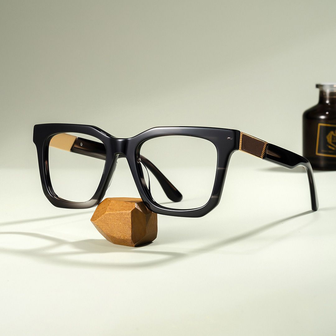 Nichole Square Black Frame Eyeglasses for Men | ZEELOOL UK0