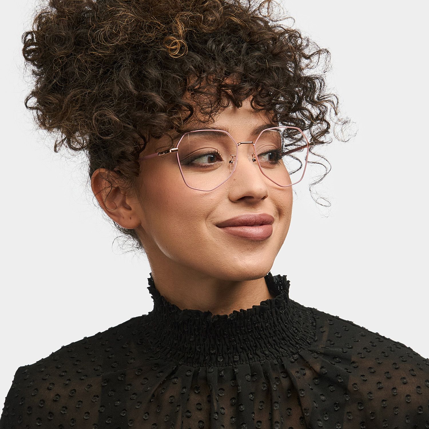 Bivins Geometric Pink Glasses | ZEELOOL UK1