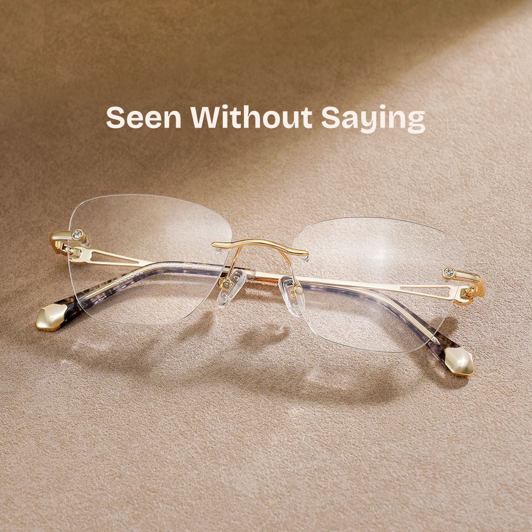 Rectangle Gold Eyeglasses- Seth Metal Frame Glasses2