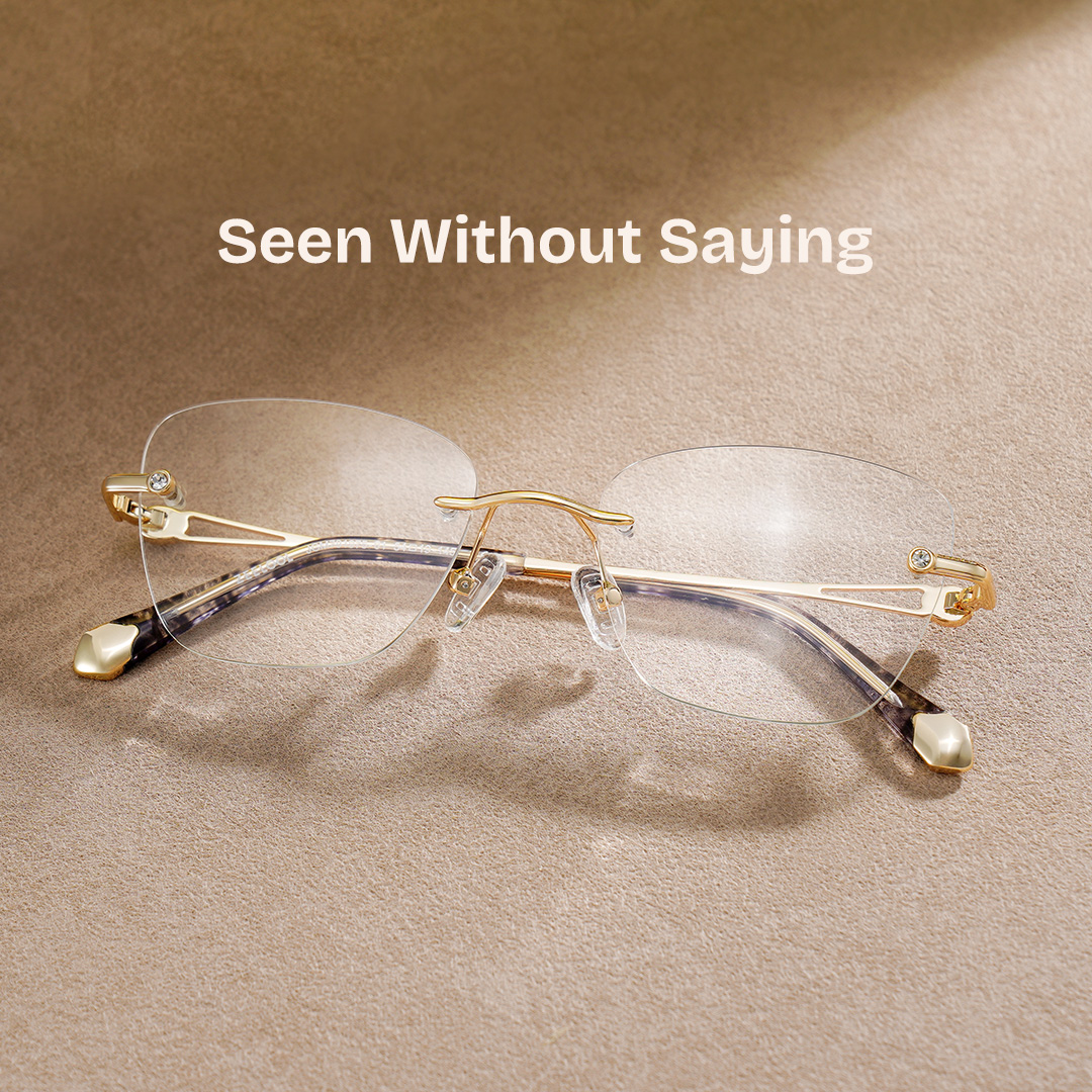 Rectangle Gold Eyeglasses- Seth Metal Frame Glasses0