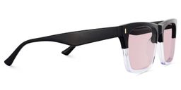 Brookins Rectangle Black Clear Sunglasses3
