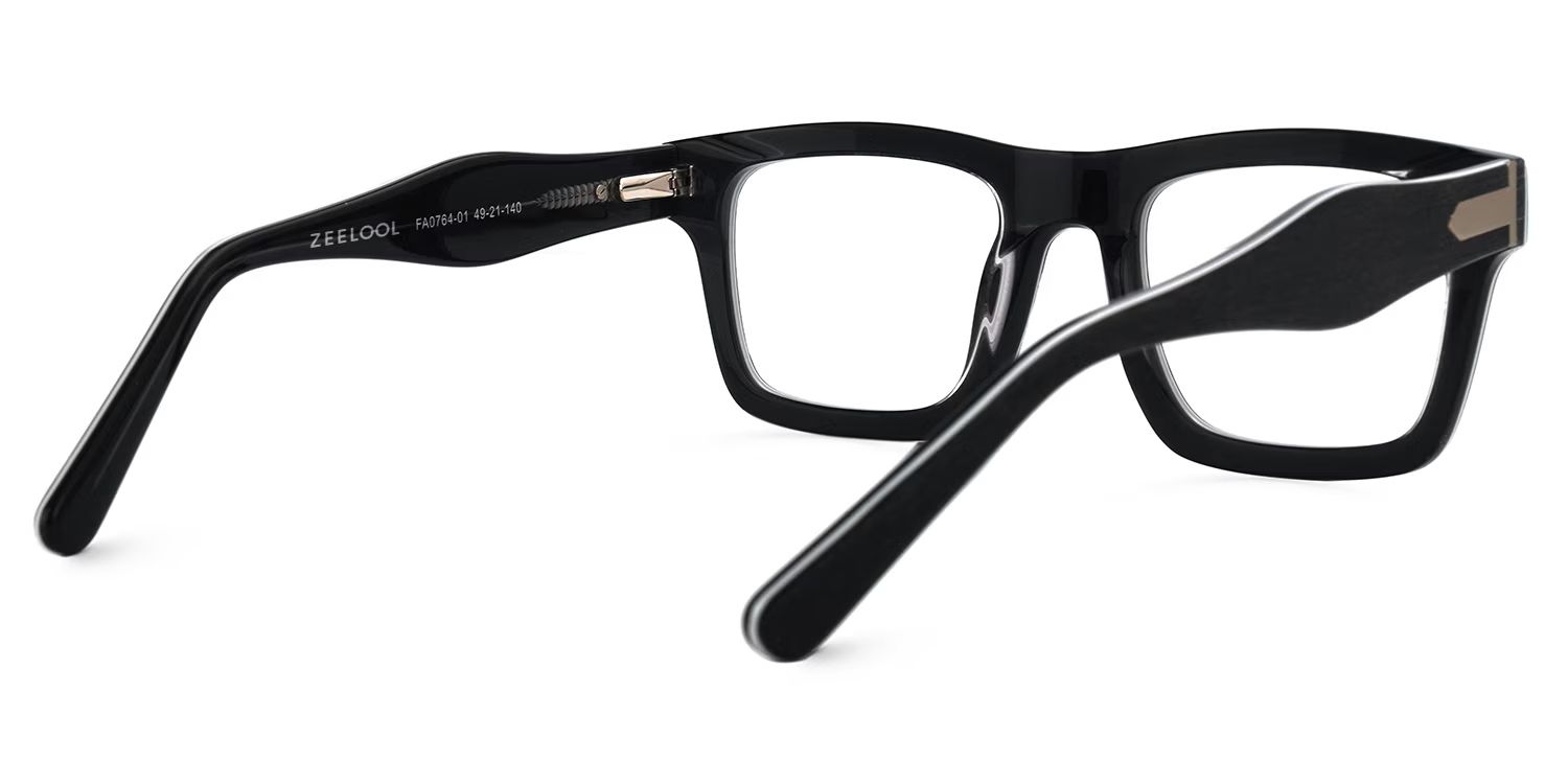 Riley Rectangle Black Frosted Frame Glasses | ZEELOOL UK5