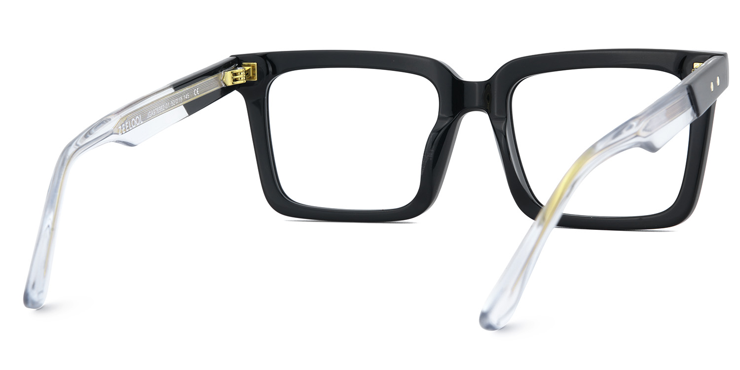 Hattie Rectangle Black Glasses5