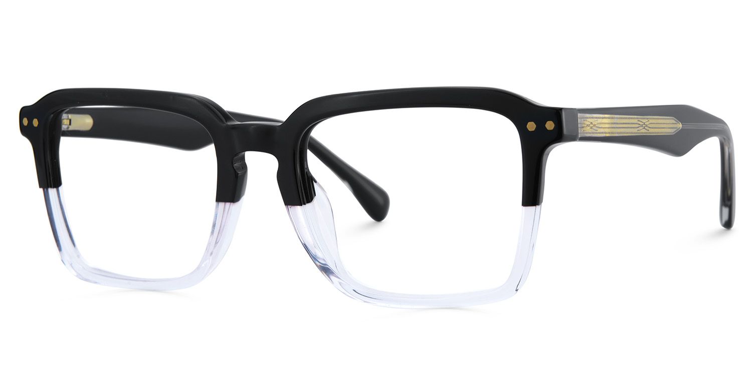 Vickerie Thin Black Clear Glasses in Square Design | ZEELOOL UK4